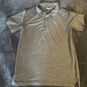 Puma Boys Collared Grey Performance Shirt Size Large (14/16)